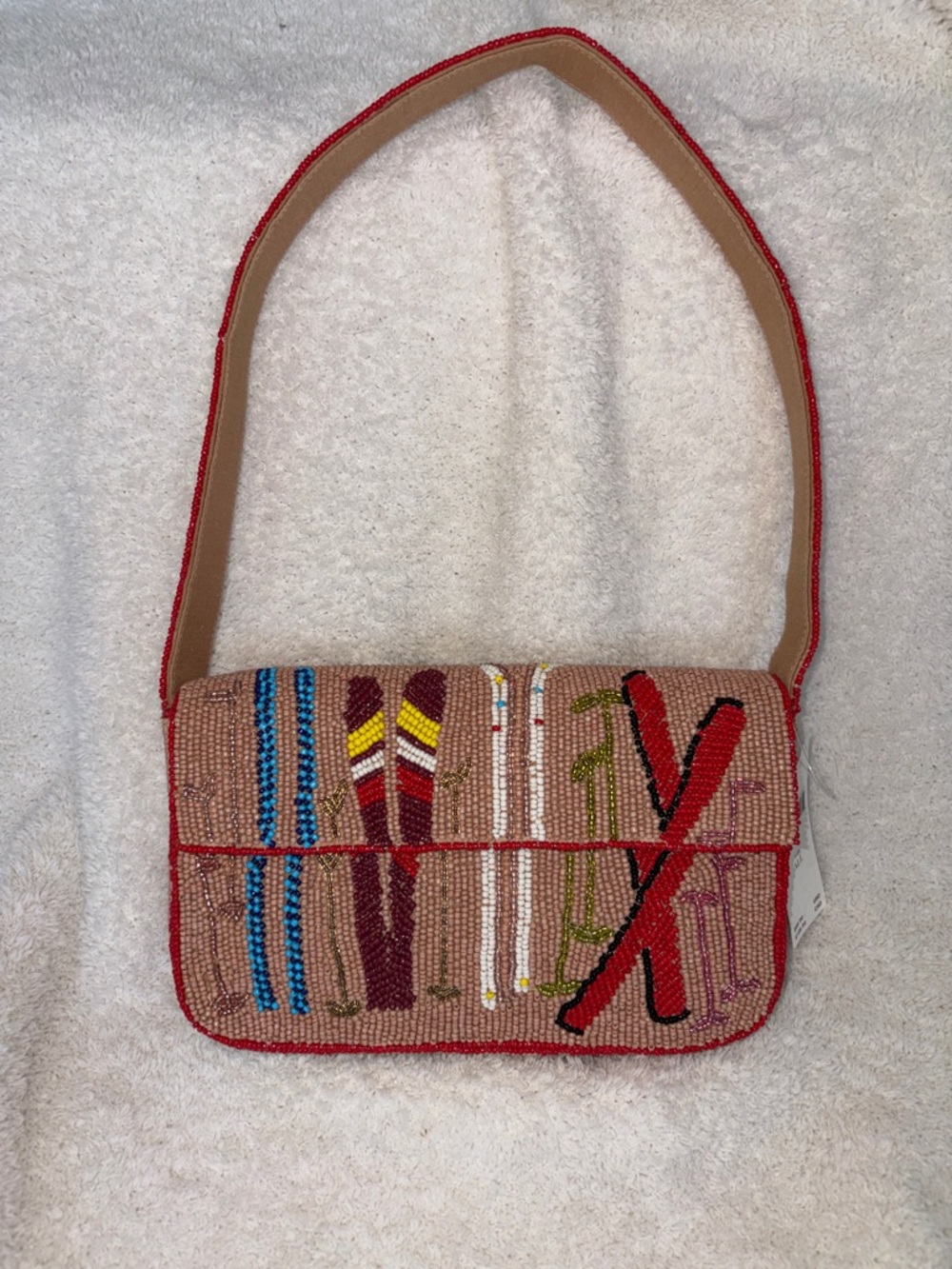 NWT Anthropologie Fiona Beaded Bag Ski Mountains Winter Icon Holiday 2024